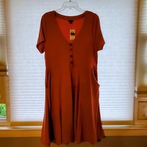 NWT Torrid Ribbed Rose Skater Dress Sz 1 (14/16)